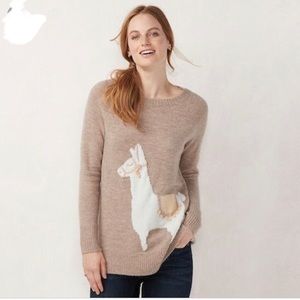 NWT Lauren Conrad Llama Sweater, Dusty Pink, S